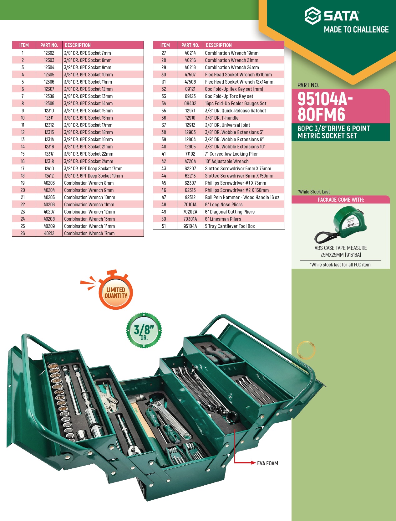 sata 95104a-80fm6 tool SET sata 95104a-80fm6 tool SET