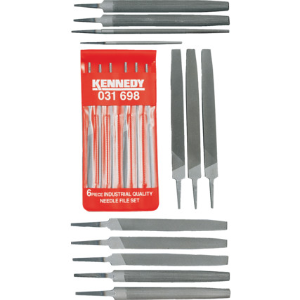 Kennedy KEN0309990K SET 12 ENGINEERS & 6 NEEDLE FILES-SECOND CUT