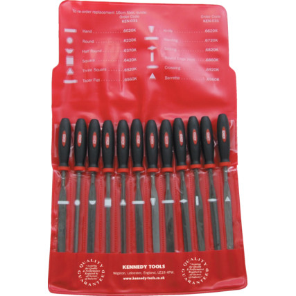 Kennedy KEN0316990K 16cm (6.1/2″) CUT 2 ASSORTED NEEDLE FILE SET-12PCE