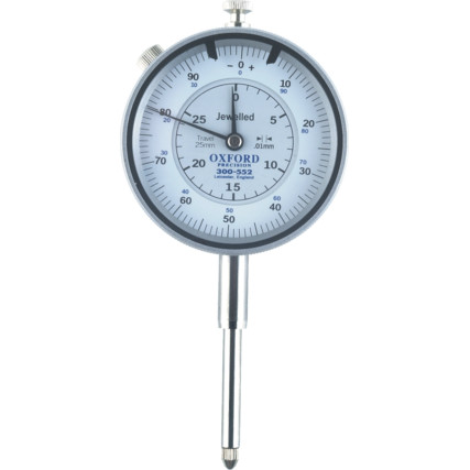 Oxford OXD3005520K PLUNGER DIAL GAUGE 25mmx0.01mmx0-100 JEWELLED