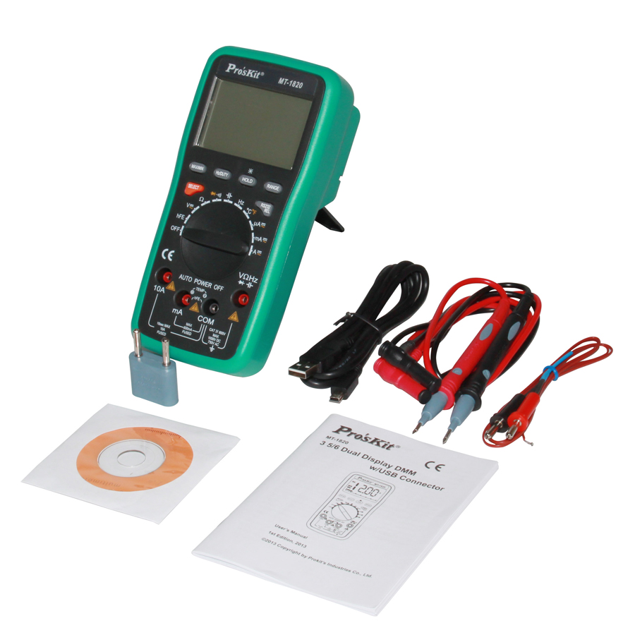 Proskit MT-1820 3 5/6 Dual Display DMMw/USB Connector