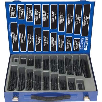 Senator SEN0259300K 1-10mm x 0.5mm HSS METRICWORKSHOP DRILL SET 170PC