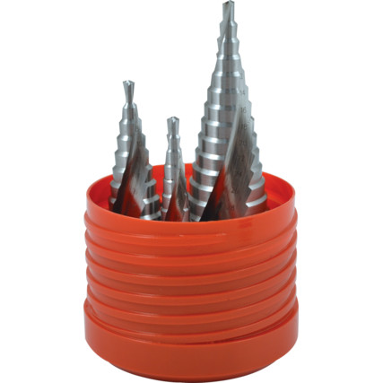 Sherwood SHR0190260K 4-30mm SHEET METAL STEP DRILLS HSS (SET-3)