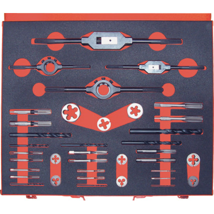 Sherwood SHR0869990K M2-M16 37-PCE HSS THREADING SET IN CASE
