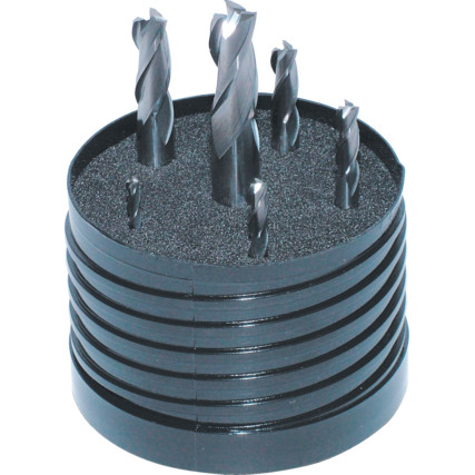 Swiss Tech SWT1614890A 3FL CARBIDE PLAIN SHANK SLOT DRILLS 3-10mm (SET-6)