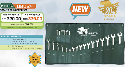 Sata 08024 23pc Wrench Set