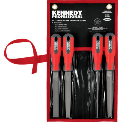 KENNEDY KEN0309740K ENGINEER’S FILE SET WITH FITTED HANDLES-4PCE