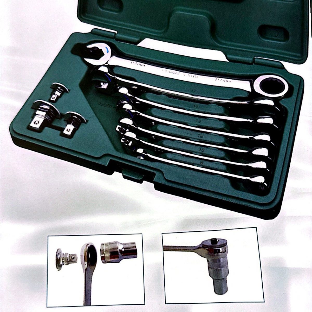 Sata 09081 10PC Gearwrech & Adapter Set