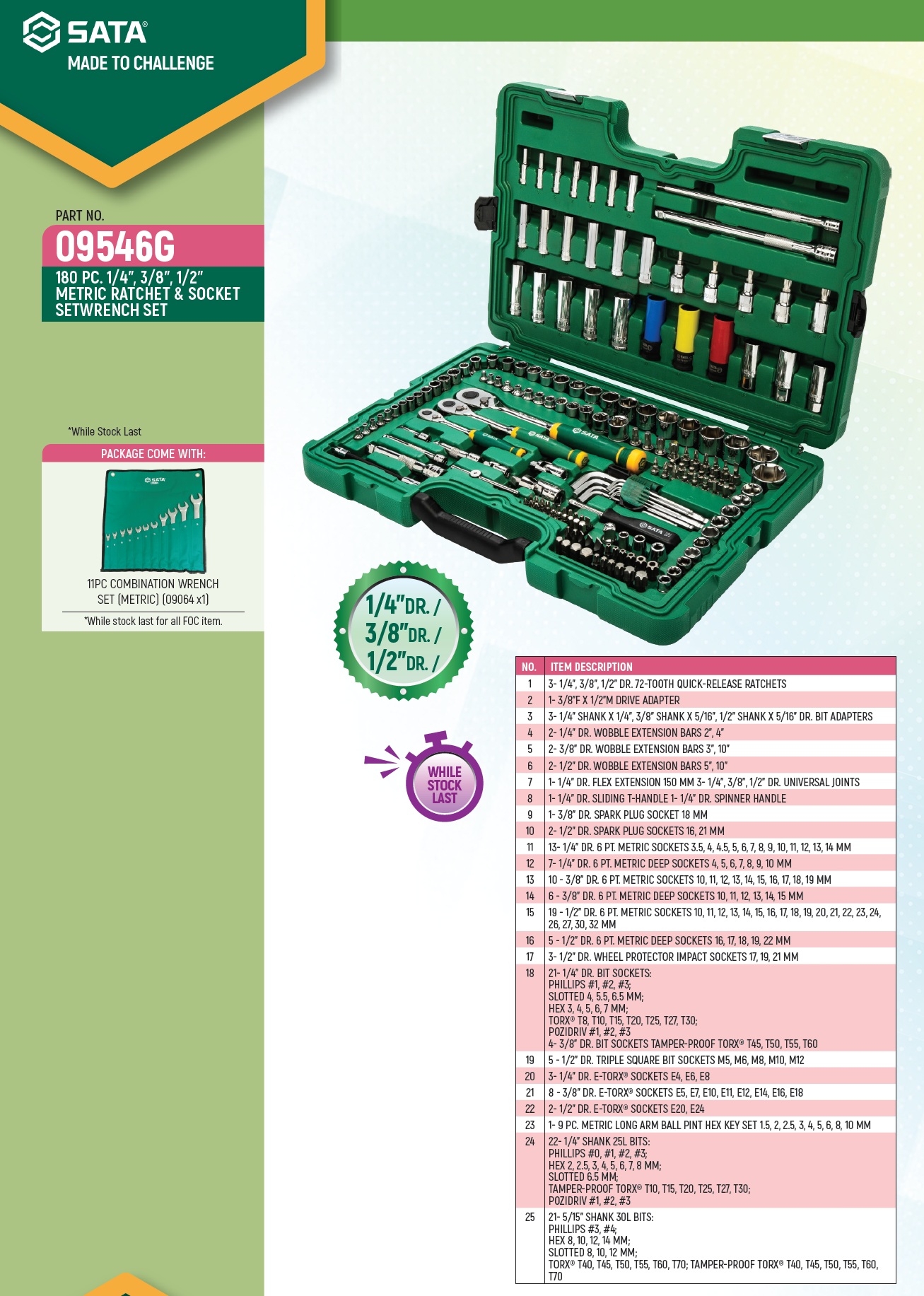 sata 09546G TOOL SET sata 09546G TOOL SET
